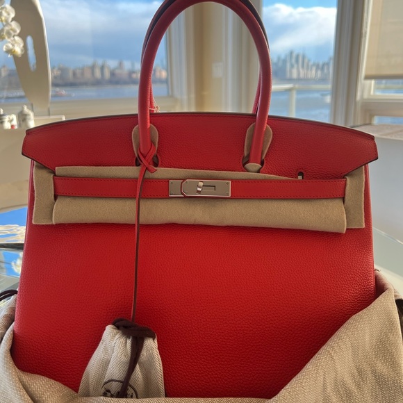Hermes Birkin 35 CAPUCINE TOGO LEATHER WITH PALLADIUM HARDWARE
HERMÈS, 2015 - Picture 6 of 6